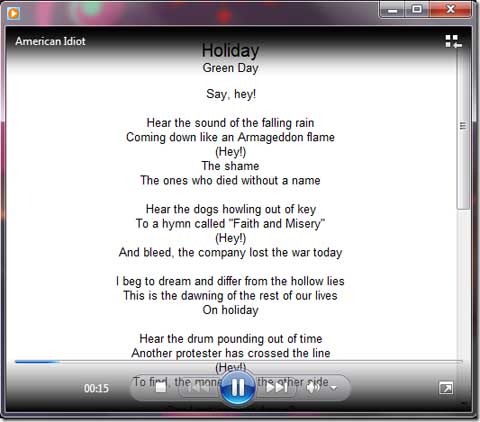 Lyrics Plugin for Windows Media Player